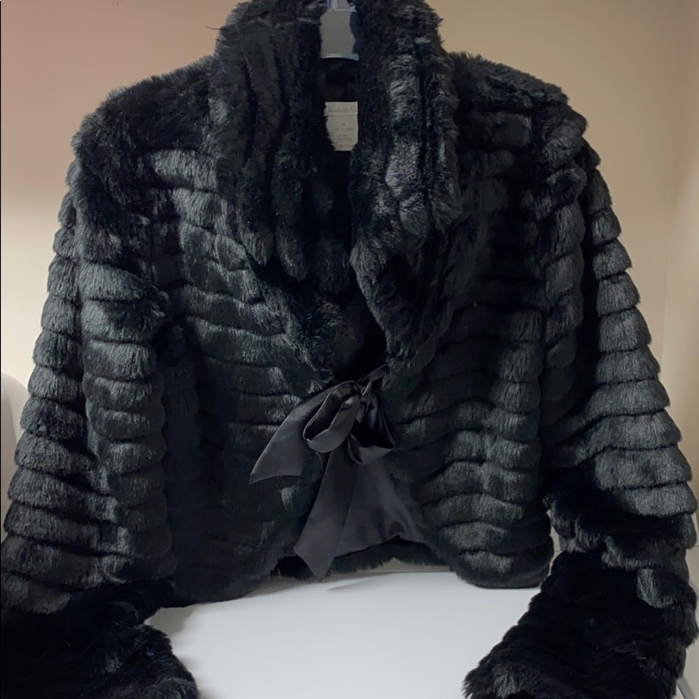 Black fur coat